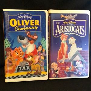 Walt Disney The Aristocats and Oliver & Company VHS Tapes